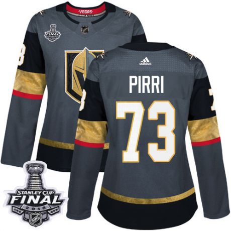 womens brandon pirri vegas golden knights jersey gray adidas 73 nhl home 2018 stanley cup final auth