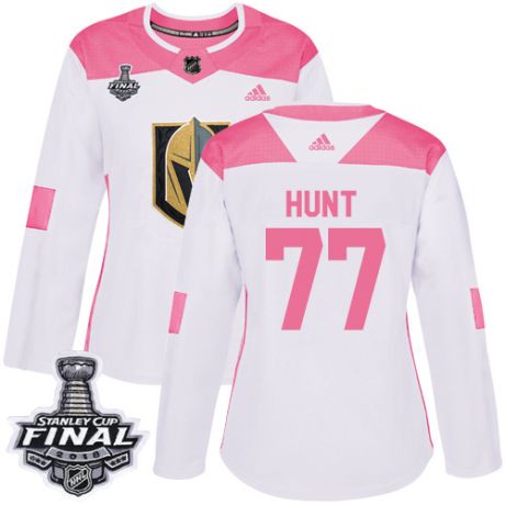 womens brad hunt vegas golden knights jersey white pink adidas 77 nhl 2018 stanley cup final authent