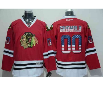 nhl jerseys chicago blackhawks #00 griswold red[national flag version]