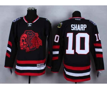 nhl jerseys chicago blackhawks #10 sharp black[2014 new stadium][the skeleton head]