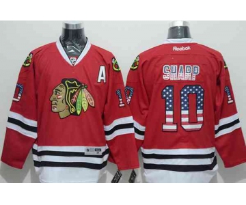 nhl jerseys chicago blackhawks #10 sharp red[national flag version][patch A]