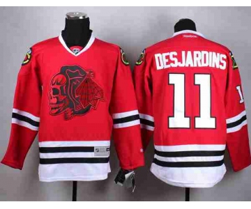 nhl jerseys chicago blackhawks #11 desjardins red[desjardins][the skeleton head]