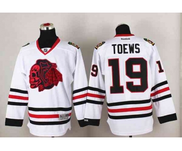 nhl jerseys chicago blackhawks #19 toews white[the skeleton head]