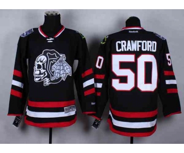 nhl jerseys chicago blackhawks #50 crawford black[2014 Stadium Series][the skeleton head]