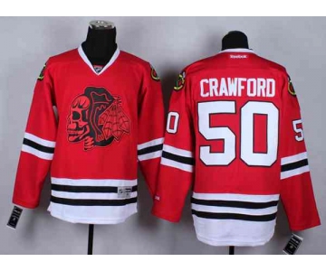 nhl jerseys chicago blackhawks #50 crawford red[the skeleton head]