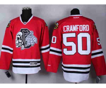 nhl jerseys chicago blackhawks #50 crawford red-1[the skeleton head]