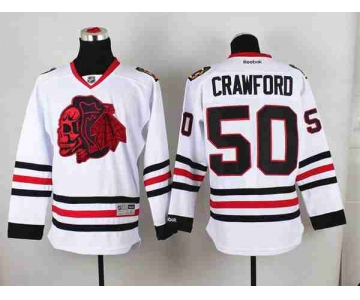 nhl jerseys chicago blackhawks #50 crawford white[the skeleton head]