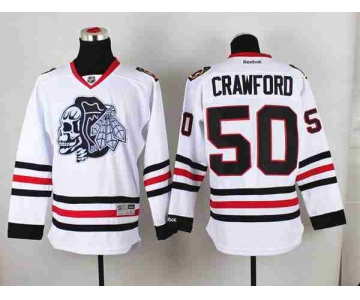 nhl jerseys chicago blackhawks #50 crawford white-1[the skeleton head]