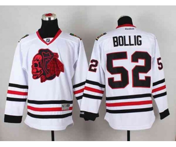 nhl jerseys chicago blackhawks #52 bollig white[the skeleton head]