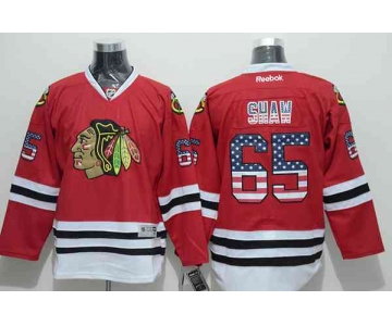 nhl jerseys chicago blackhawks #65 shaw red[national flag version]