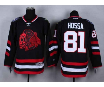 nhl jerseys chicago blackhawks #81 hossa black[2014 Stadium Series][the skeleton head]