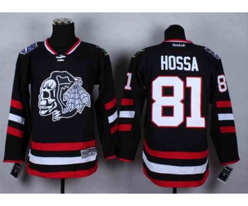 nhl jerseys chicago blackhawks #81 hossa black-1[2014 Stadium Series][the skeleton head]