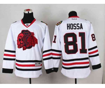 nhl jerseys chicago blackhawks #81 hossa white[the skeleton head]