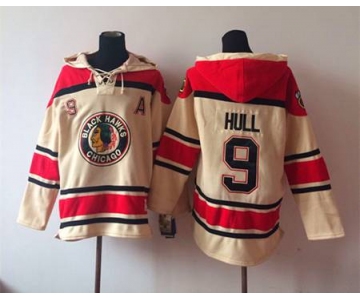 nhl jerseys chicago blackhawks #9 hull red-cream[pullover hooded sweatshirt][patch A]