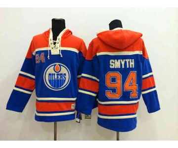 nhl jerseys edmonton oilers #94 smyth blue[pullover hooded sweatshirt]