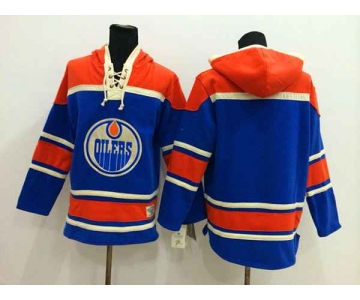 nhl jerseys edmonton oilers blank blue[pullover hooded sweatshirt]