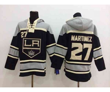 nhl jerseys los angeles kings #27 martinez black-grey[pullover hooded sweatshirt]