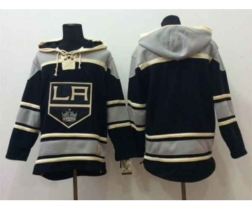 nhl jerseys los angeles kings blank black-white[pullover hooded sweatshirt]