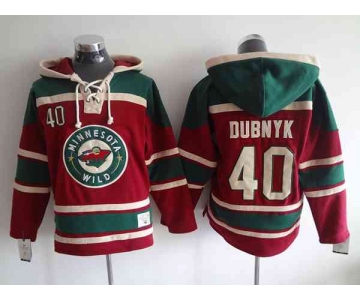 nhl jerseys minnesota wild #40 dubnyk red-green[pullover hooded sweatshirt]