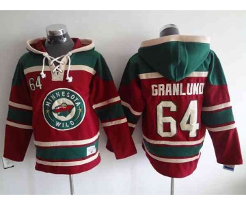 nhl jerseys minnesota wilds #64 granlund red-green[pullover hooded sweatshirt]