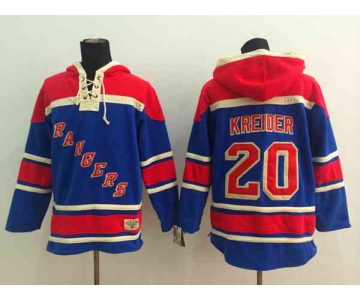 nhl jerseys new york rangers #20 kreider blue[pullover hooded sweatshirt]