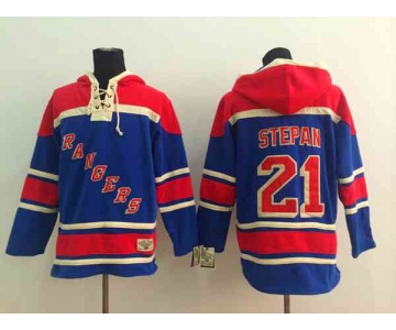 nhl jerseys new york rangers #21 stepan blue[pullover hooded sweatshirt][stepan]