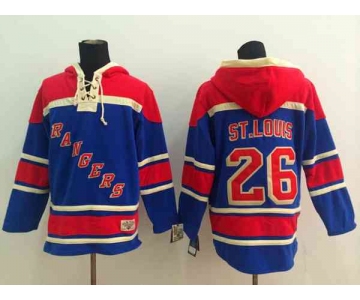 nhl jerseys new york rangers #26 st.louis blue[pullover hooded sweatshirt]