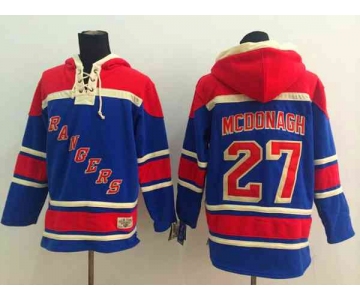 nhl jerseys new york rangers #27 mcdonagh blue[pullover hooded sweatshirt]