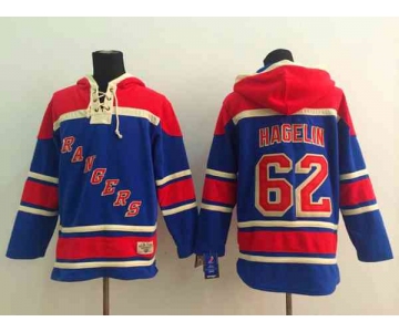 nhl jerseys new york rangers #62 hagelin blue[pullover hooded sweatshirt]