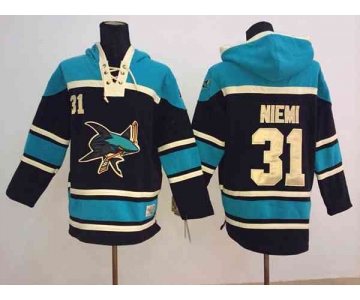 nhl jerseys san jose sharks #31 nieml black-green[pullover hooded sweatshirt]