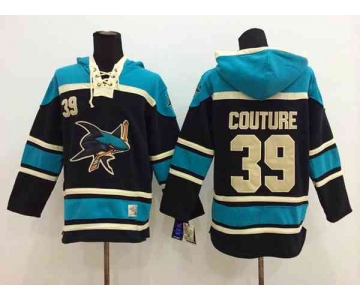 nhl jerseys san jose sharks #39 couture black-green[pullover hooded sweatshirt]