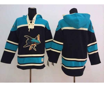 nhl jerseys san jose sharks blank black-green[pullover hooded sweatshirt]