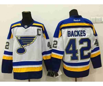 nhl jerseys st. louis blues #42 backes white[patch C]