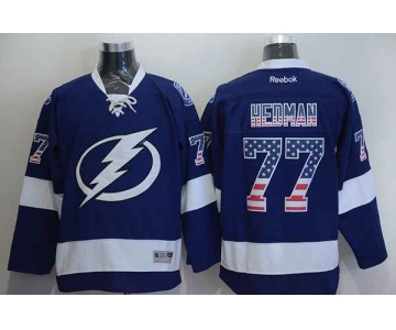 nhl jerseys tampa bay lightning #77 hedman blue[national flag version]