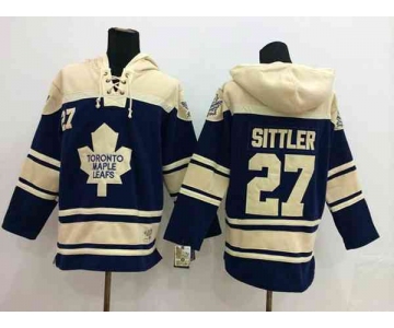 nhl jerseys toronto maple leafs #27 sittler blue-cream[pullover hooded sweatshirt]