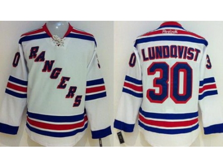 Kids New York Rangers #30 Henrik Lundqvist White NHL Jerseys