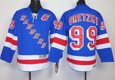 Kids New York Rangers 99 Wayne Gretzky Blue NHL Jerseys