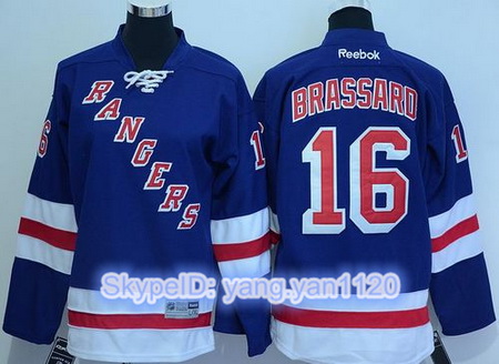 Rangers #16 Derick Brassard Blue Home Stitched Youth NHL Jersey II