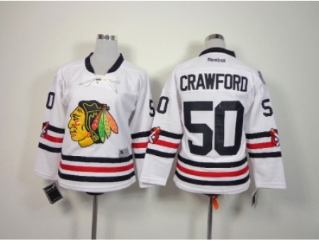 NHL Youth chicago blackhawks #50 Corey Crawford white jerseys(2015 new classic)