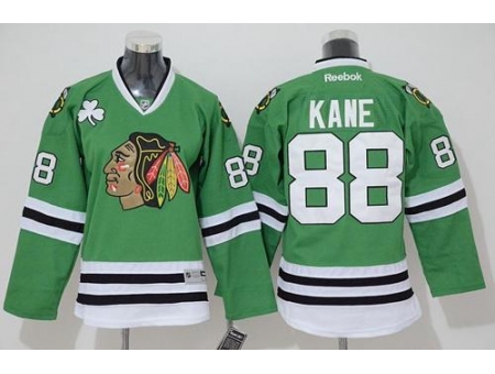 Youth Chicago Blackhawks #88 Patrick Kane Stitched Green NHL Jersey