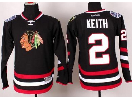 Youth Chicago Blackhawks 2 Duncan Keith Black 2014 Stadium Series NHL Jersey