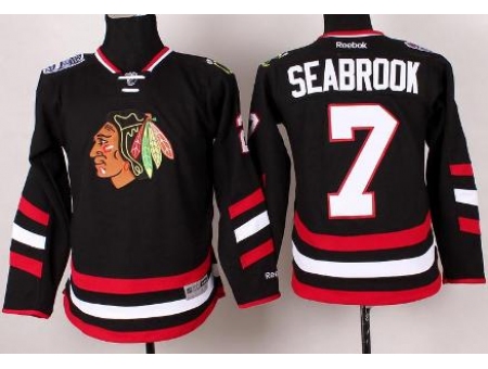 Youth Chicago Blackhawks 7 Brent Seabrook Black 2014 Stadium Series Jersey