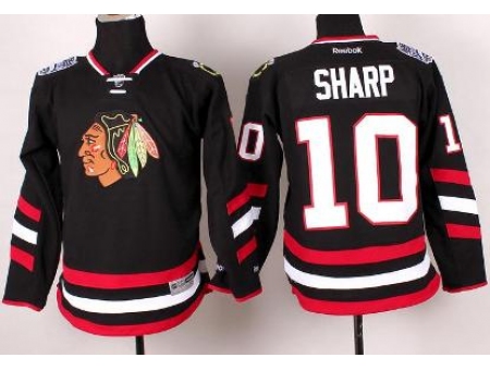 Youth Chicago Blackhawks 10 Patrick Sharp Black 2014 Stadium Series Jersey