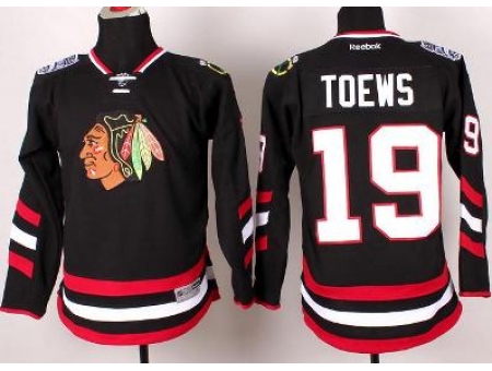 Youth Chicago Blackhawks 19 Jonathan Toews Black 2014 Stadium Series Jersey