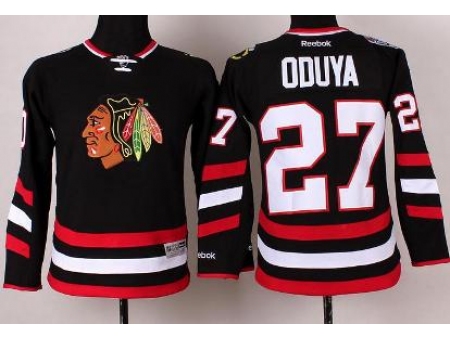 Youth Chicago Blackhawks 27 Johnny Oduya Black 2014 Stadium Series Jersey