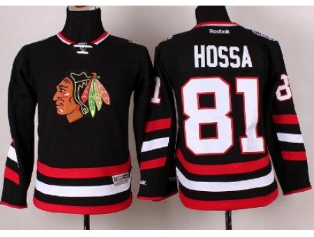 Youth Chicago Blackhawks 81 Marian Hossa Black 2014 Stadium Series Jersey