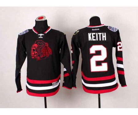 youth nhl jerseys chicago blackhawks #2 keith black[2014 new stadium][the skeleton head]