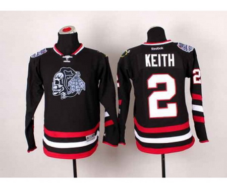 youth nhl jerseys chicago blackhawks #2 keith black-1[2014 new stadium][the skeleton head]