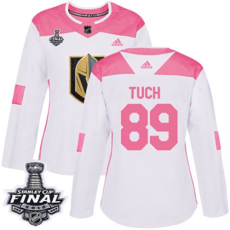 womens alex tuch vegas golden knights jersey white pink adidas 89 nhl 2018 stanley cup final authent