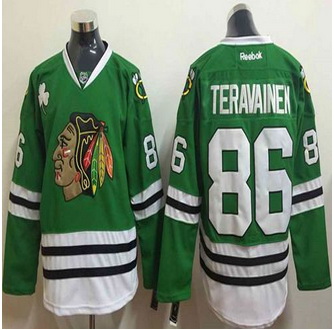 Chicago Blackhawks #86 Teuvo Teravainen Green Stitched NHL Jersey